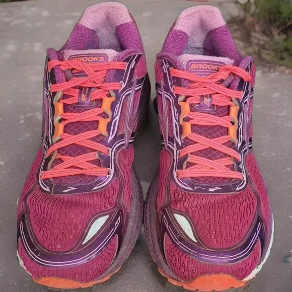 Brooks Ghost 8 Athletic Running Shoes Womens Size 11.5  Berry Orange - Picture 3 of 8